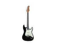 EKO GUITARS ST-300 Electric Guitar, Poplar Body, Maple Handle, WPC Fingerboard, 3 Single-Coil Pickups, Tremolo Bridge, 22 Frets, Black