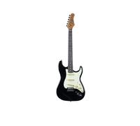 EKO GUITARS ST-400 Electric Guitar, Pawlonia Body, Maple Neck, Laurel Fingerboard, 3 Single-Coil Pickups, 22 Frets, Glossy, Black