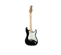 EKO GUITARS ST-401 Electric Guitar, Pawlonia Body, Maple Neck & Fingerboard, 3 Single Coil Pickups, Vintage Tremolo Bridge, Black