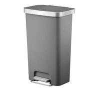 EKO Hana Pedal Bin 45L, Pedal Bins with Built-In Wheels, Rubbish Bin For Kitchen with Soft Close and Stay Close Lid, Grey