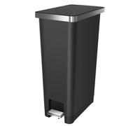 EKO Hana 45L Kitchen Pedal Bin, Step Rubbish Bin with Built-In Wheels for Kitchen & Household Use (Black)