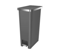 EKO Hana 45L Kitchen Pedal Bin, Step Rubbish Bin with Built-In Wheels for Kitchen & Household Use (Grey)