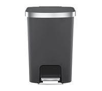 EKO Hana Recycling Bin 25 + 25 Litre, Dual Compartment Pedal Bin, Rubbish Bin with Soft Close and Stay Close Lid, Perfect for Kitchen & Home, Matt Black