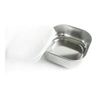 エコー金属(Eko Kinzoku) Japanese Stainless Steel Food Container with lid 10cm, Square, Silver