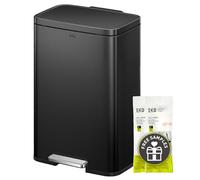 EKO Kitchen Trash can, Stainless Steel, Black, 50L-Matte
