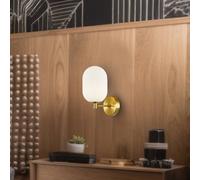 Eko-Light Alias wall light, gold-coloured metal, opal glass, 1-bulb