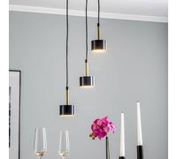 Eko-Light Arena round 3-bulb hanging light, blue and gold