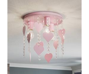 Eko-Light Corazon ceiling light in pink with hearts