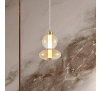 Eko-Light Daphne LED pendant light, amber-transparent glass, height 28 cm