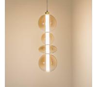 Eko-Light Daphne LED pendant light, amber-transparent glass, height 62 cm