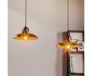 Eko-Light Felix pendant light, black/antique gold, 2-bulb