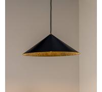 Eko-Light Fuji pendant light, composite fibre, black/gold-coloured, Ø 50 cm