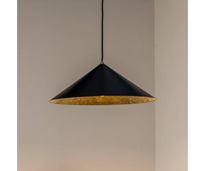 Eko-Light Fuji pendant light, composite fibre, black/gold-coloured, Ø 50 cm
