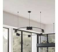 Eko-Light Genesis hanging light, aluminium, black, 15 x GU10, Ø 100 cm