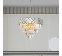 Eko-Light Hanging light Carisma metal chrome-coloured glass crystals, Ø 50 cm