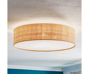 Eko-Light Leano beige round rattan ceiling light