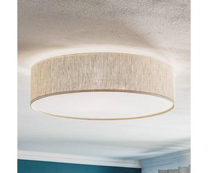 Eko-Light Leano ceiling light, grey, linen fabric, Ø 50 cm