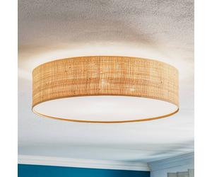 Eko-Light Leano ceiling light, light wood, rattan, Ø 50 cm