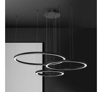 Eko-Light LED hanging light Galaxia, plastic, black, 3-bulb, 85 W