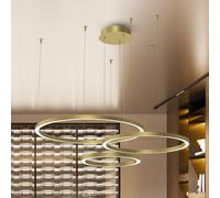 Eko-Light LED hanging light Galaxia, plastic, gold, 3-bulb, 85 W