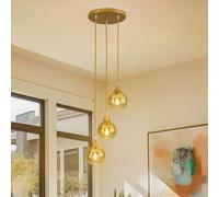 Eko-Light Monte pendant light, 3-bulb, round, gold