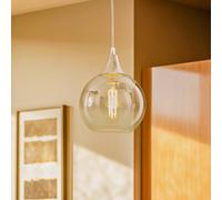 Eko-Light Monte pendant light in glass, 1-bulb, silver