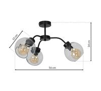 Eko-Light Sofia ceiling light, 3-bulb, clear