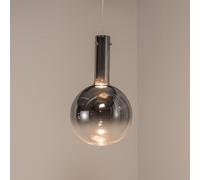 Eko-Light Toronto pendant light, chrome-transparent glass ball, Ø 25 cm