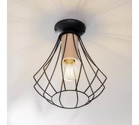 Eko-Light Will ceiling light, light wood, black cage