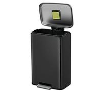EKO Madison Kitchen Bin 50 L with Pedal | Stainless Steel Matt Black Anti-Fingerprint | Large Capacity | Silent Closing Bathroom