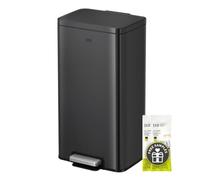 EKO Madison Kitchen Trash Can 30L with Pedal | Stainless Steel Anti-Fingerprint and Soft Close | Compact Waste Bin with Bags Included | Elegant and Robust Design