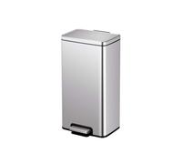 EKO Madison 30L Pedal Bin, Brushed Stainless Steel with Fingerprint-Resistant Finish Pedal Rubbish Bin for Kitchen & Household Use
