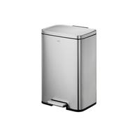 EKO Madison 50L Pedal Bin, Matte Stainless Steel with Fingerprint-Resistant Finish, Removable Inner Liner, Silent Soft Close & Stay-Open Lid Rubbish Bin for Kitchen, Household Use, Office