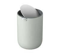 EKO Mini Desk Trash Can with Swing-Top Lid 0.4 Gallon Small Table Round Wastebasket for Office, Home, Car (Sage)