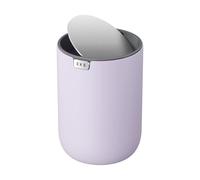 EKO Mini Desk Trash Can with Swing-Top Lid 0.4 Gallon Small Table Round Wastebasket for Office, Home, Car (Lavender)