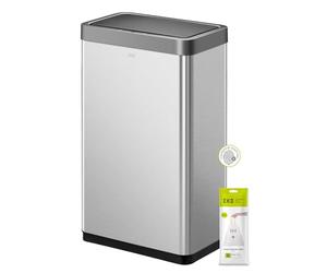 EKO Mirage X 80L Motion Sensor Bin, Large Automatic Touchless Stainless Steel Rubbish Bin with Soft-Close Lid, Hands-Free Smart for Kitchen, Home, Office, Commercial Use