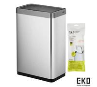 Eko Mirage X-Sensor 20+20L Dual Compartment Sensor Bin - Stainless Steel Touchless Recycling Bin With Motion Sensor & Deodorizer