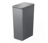 EKO Morandi 40L Kitchen Recycling Bin with Touch-Top Lid, Slim Plastic Rubbish Bin with Recycling Stickers and Easy-Clean Finish, Compact Design for Home or Office, Dark Grey