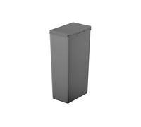EKO Morandi 40L Kitchen Recycling Bin with Touch-Top Lid, Slim Plastic Rubbish Bin with Recycling Stickers and Easy-Clean Finish, Compact Design for Home or Office, Dark Grey