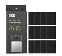 EKO Odor Filter Refills for Food Waste Bin and Compost Bin, Activated Carbon Deodorizer, Small Replacement Filters, Pack of 12