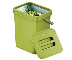 EKO Puro Hanging Caddy,Wall Mountable or Hanging Bin for Compostable Waste,Perfect for Kitchen & Home, 3 Litre (Lime)