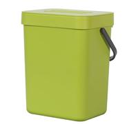 EKO Puro Mini Wall-Mounted Kitchen Trash Can with Lid, Food Waste Caddy, 1.32 Gall / 5L (Green)