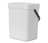 EKO Puro Mini Wall-Mounted Kitchen Trash Can with Lid, Food Waste Caddy, 1.32 Gall / 5L (White)