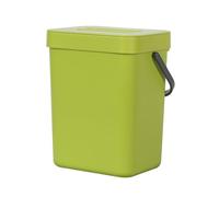 EKO Puro Mini Wall-Mounted Trash Can with Lid, Indoor Food Waste Compost Bucket, 0.79 Gal / 3L Small Hanging Trash Can for Kitchen (Green)