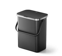 EKO Puro Plus 10L Food Waste Bin with Lid, Hanging Kitchen Compost Bin & Food Waste Caddy for Cabinet/Cupboard Door, Under Sink or Wall Mounted, Stay-Open Lid, Black