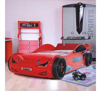 eko red abs children car bed with spoiler and led