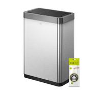 EKO Sensor Recycling Kitchen Bin, Soft-Close, 20L+20L, Stainless Steel | Touch-Free Bin for Recycling and Waste, Stay-Open Mode, Fingerprint-Resistant Finish, 40L Dual Compartment Design