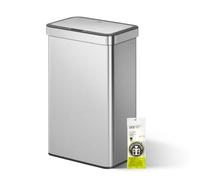 EKO Sensor Recycling Kitchen Bin, Soft-Close, 35L+35L, Stainless Steel | Touch-Free Bin for Recycling and Waste, Stay-Open Mode, Fingerprint-Resistant Finish, 70L Dual Compartment Design