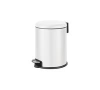 EKO Serene Step Bin, 3L Round Small Trash Can with Removable Inner Liner for Bedroom & Bathroom, Pedal Bin for Rubbish and Waste, White