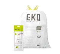 EKO Size F-1 Bin Liners For Dual Compartment Kitchen Bins - 18-28 Litre Capacity - Extra Strong Bags with Drawstring Tie Handles - 20 Bags